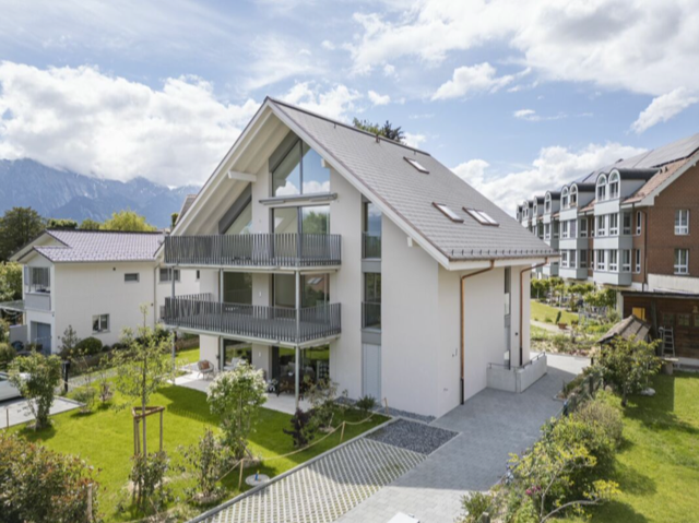 Sparrenlage Satteldach, Baustelle, Aufrichte